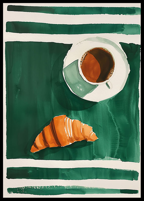 O dimineață armonioasă cu cafea și croissant-12