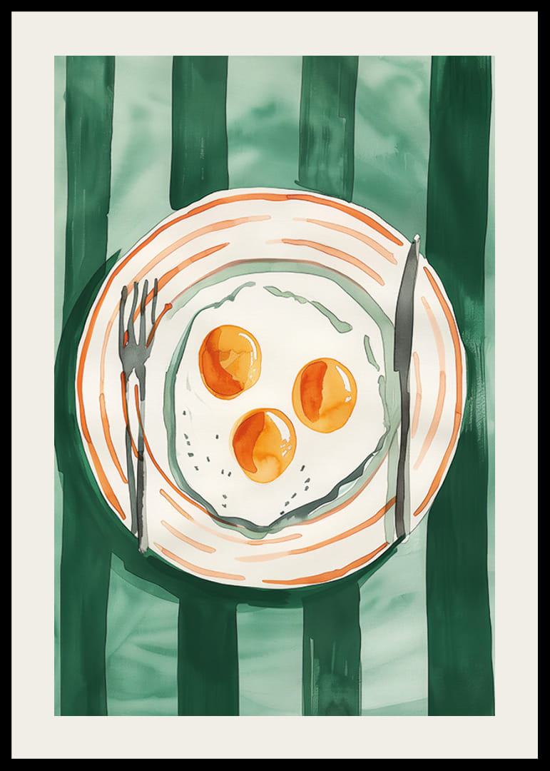 Colorful eggs on a plate create a charming breakfast moment-12