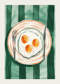 Colorful eggs on a plate create a charming breakfast moment-3