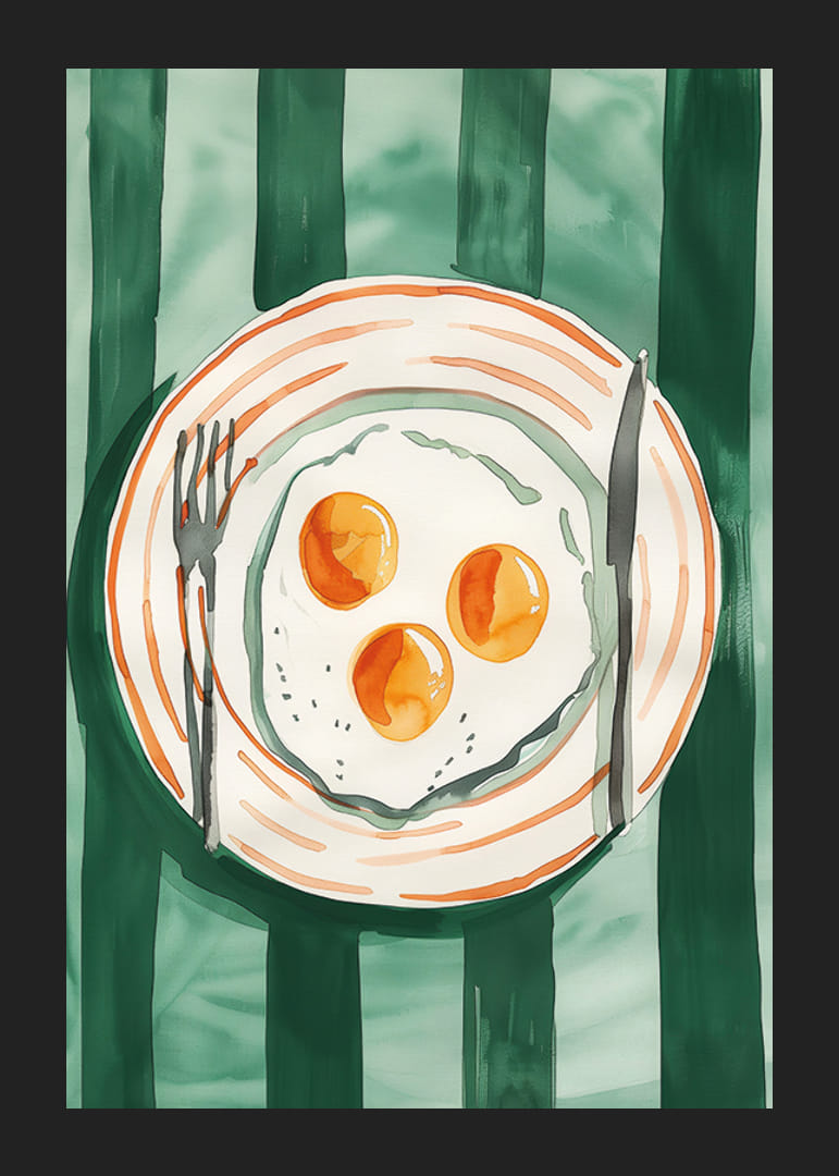 Colorful eggs on a plate create a charming breakfast moment-12