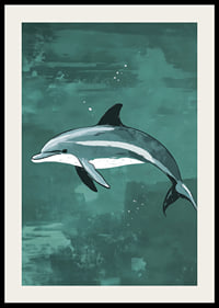 En delfin svävar graciöst i ett turkost hav-2