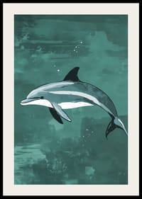 A dolphin gracefully floats in a turquoise sea-2
