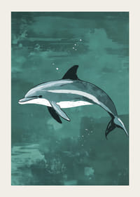 A dolphin gracefully floats in a turquoise sea-3