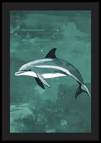 En delfin svävar graciöst i ett turkost hav-4