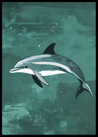 En delfin svävar graciöst i ett turkost hav-6