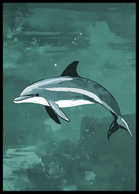 Un delfin plutește cu grație într-o mare turcoaz-2
