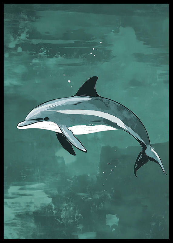 Un delfin plutește cu grație într-o mare turcoaz-12