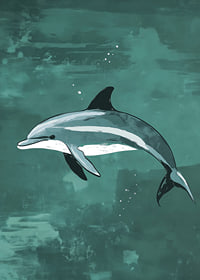 En delfin svävar graciöst i ett turkost hav-7