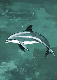 Un delfin plutește cu grație într-o mare turcoaz-3