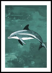 Un delfin plutește cu grație într-o mare turcoaz-0