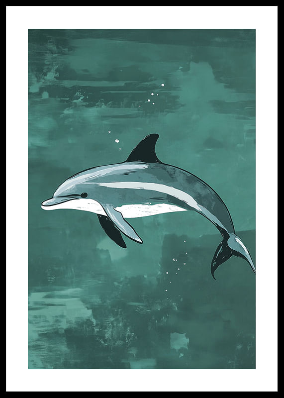 Un delfin plutește cu grație într-o mare turcoaz-12