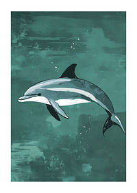 Un delfin plutește cu grație într-o mare turcoaz-1