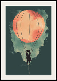 Romantická silueta v žiare žiariaceho teplovzdušného balóna-2