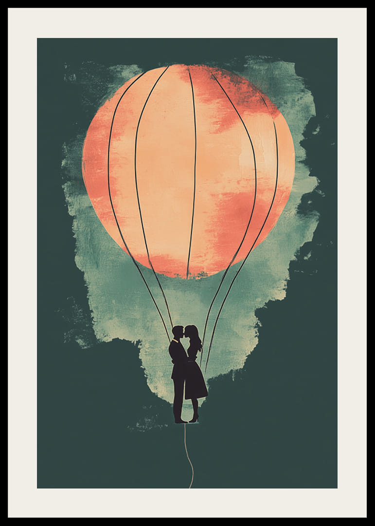 Romantická silueta v žiare žiariaceho teplovzdušného balóna-12