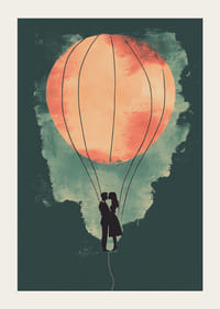 Romantická silueta v žiare žiariaceho teplovzdušného balóna-3