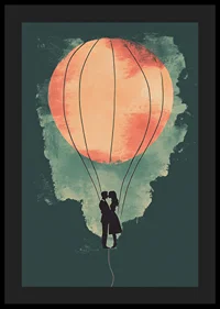 A romantic silhouette in the glow of a glowing hot air balloon-4