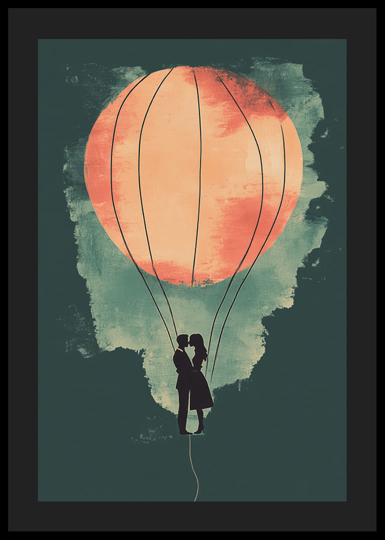 Romantická silueta v žiare žiariaceho teplovzdušného balóna-12
