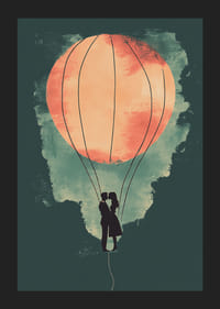 Romantická silueta v žiare žiariaceho teplovzdušného balóna-5