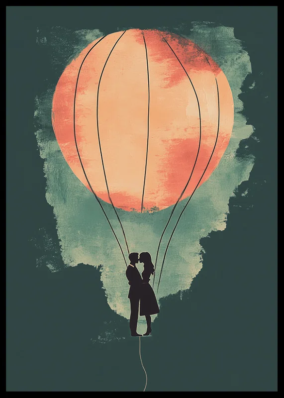 A romantic silhouette in the glow of a glowing hot air balloon-12