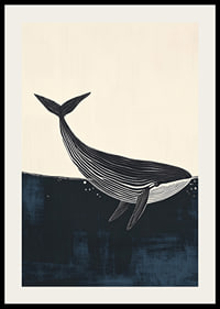 Une baleine majestueuse glisse tranquillement dans la mer d'un bleu profond-2