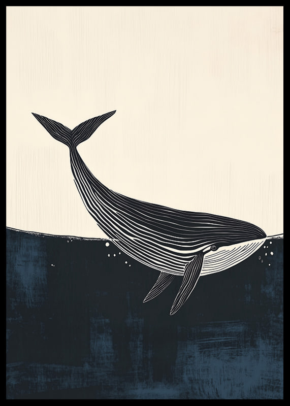 Une baleine majestueuse glisse tranquillement dans la mer d'un bleu profond-12