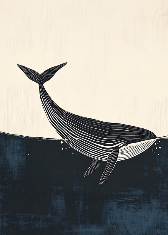 Une baleine majestueuse glisse tranquillement dans la mer d'un bleu profond-12