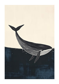 Une baleine majestueuse glisse tranquillement dans la mer d'un bleu profond-1