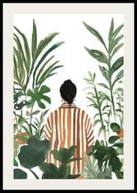 En person omgitt av frodige grønne planter i rolig harmoni-2