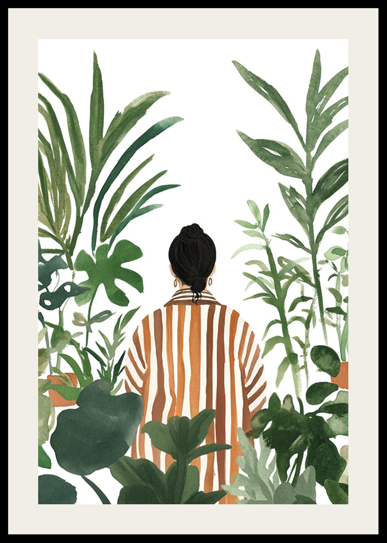 En person omgitt av frodige grønne planter i rolig harmoni-12