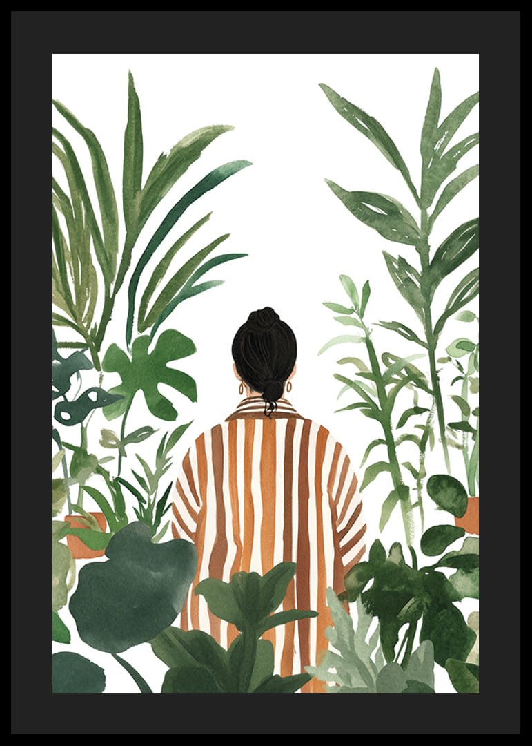 En person omgitt av frodige grønne planter i rolig harmoni-12