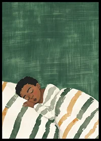 Barnet sover djupt i mjuka, omfamnande lakan-6