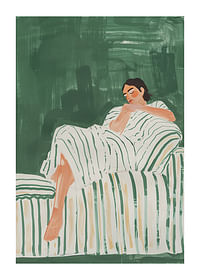 A relaxing moment in soft tones of green and white-1