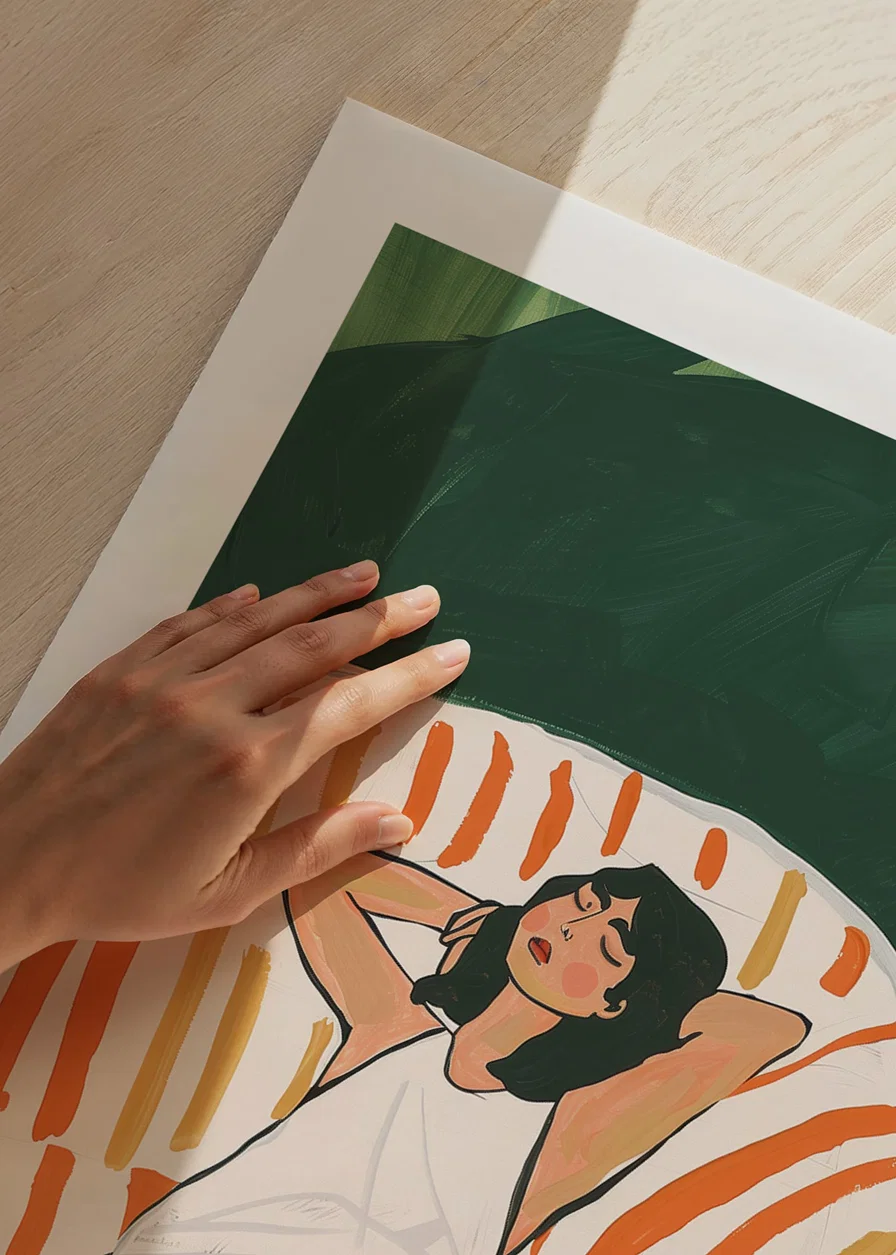 Relaxed atmosphere with warm color palette and calming motifs-12
