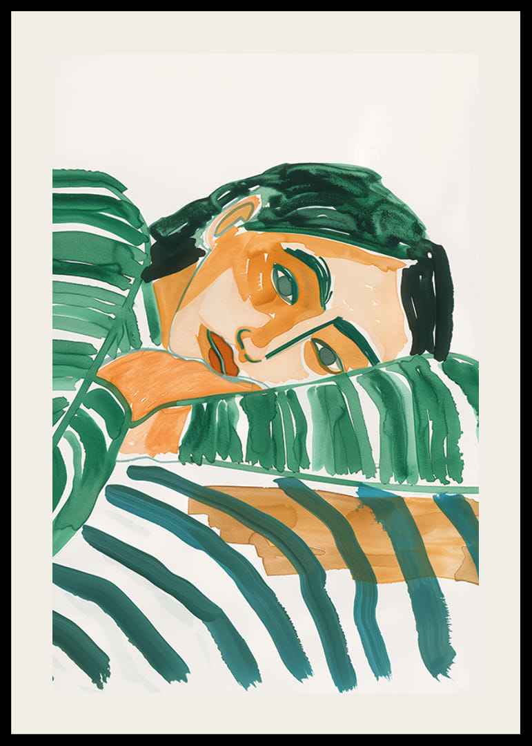 En drömmande blick bland gröna toner som förmedlar lugn och frid-12