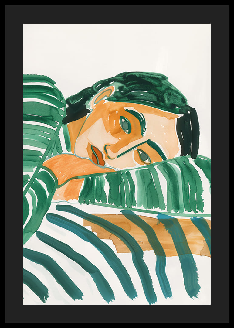 En drömmande blick bland gröna toner som förmedlar lugn och frid-12