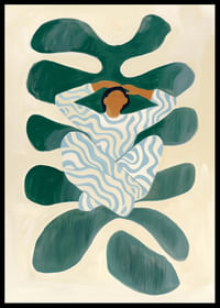 Une figure harmonieuse repose sur des feuilles stylisées-2