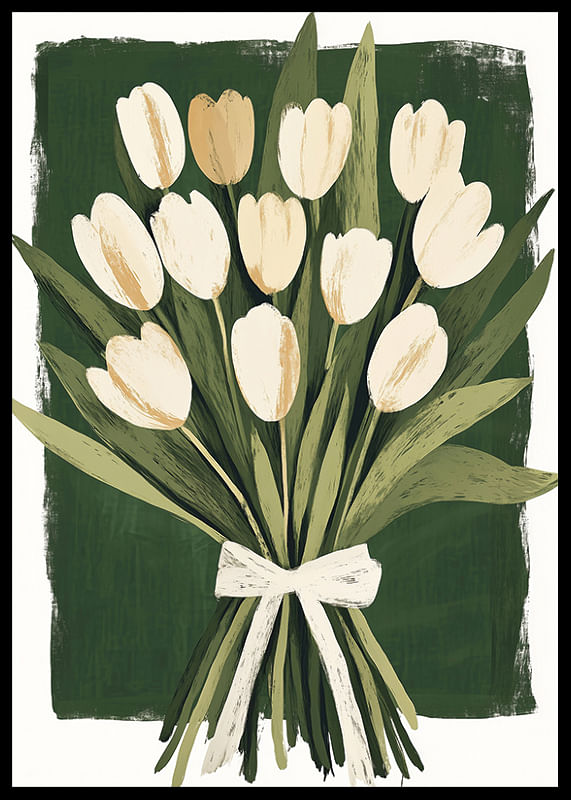 Zachte tulpen vangen de schoonheid van de lente op een groene achtergrond-12
