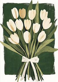 Zachte tulpen vangen de schoonheid van de lente op een groene achtergrond-1