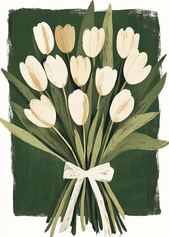 Zachte tulpen vangen de schoonheid van de lente op een groene achtergrond-12