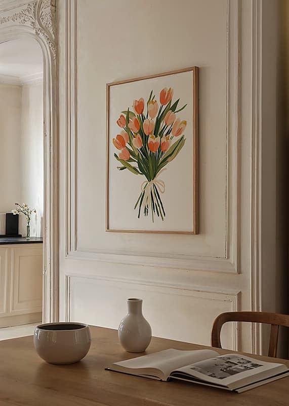 Livfull bukett tulpaner som strålar av elegans och vårkänsla-12