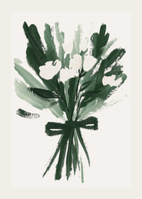 En levende buket af grønne penselstrøg skaber en harmonisk følelse-3