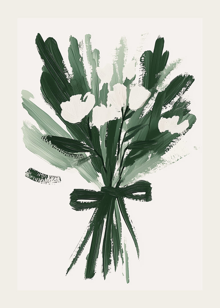 En levende buket af grønne penselstrøg skaber en harmonisk følelse-12