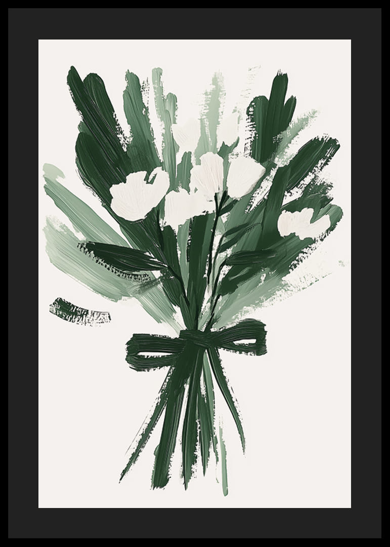 En levende buket af grønne penselstrøg skaber en harmonisk følelse-12