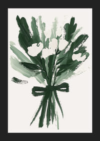 En levende buket af grønne penselstrøg skaber en harmonisk følelse-5