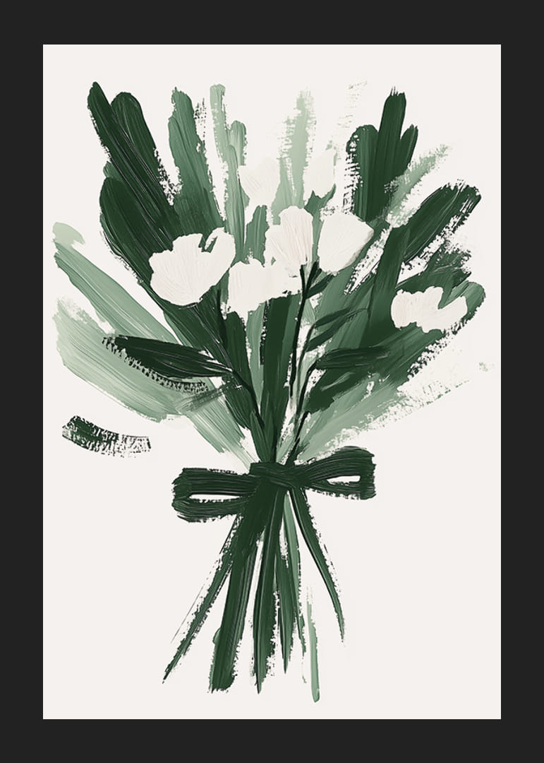 En levende buket af grønne penselstrøg skaber en harmonisk følelse-12