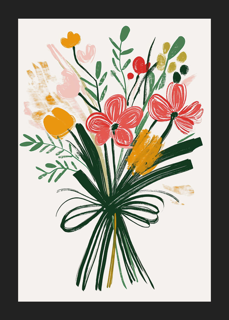 Floral eleganse pryder med livlige farger og grasiøse former-12