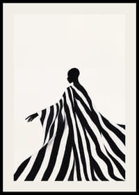 En elegant silhuett pakket inn i svarte og hvite striper skaper mystikk-2