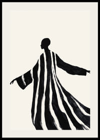 Silueta v širokých čiernobielych pruhoch dáva pocit pohybu-2