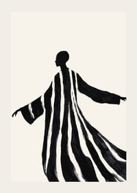 Silueta v širokých čiernobielych pruhoch dáva pocit pohybu-3