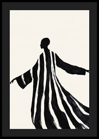 A silhouette in sweeping black and white stripes gives a sense of movement-4